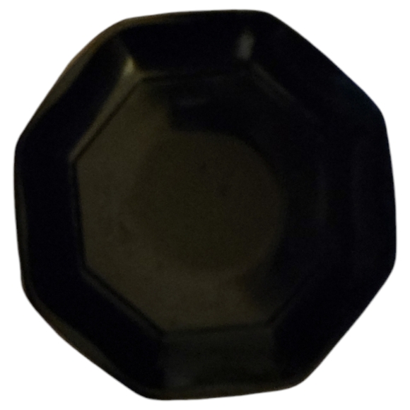 Vtg Octime Black Arcoroc Soft Edge Octagon Salad Plate France Blown Glass - Picture 2 of 2